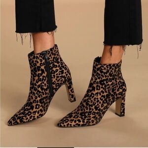 STEVEN by Steve Madden Jenn Leopard Ankle Boots